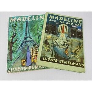 VINTAGE MADELINE HARDCOVER PICTURE BOOKS CHILDREN SET OF TWO MADELINE BAD HAT